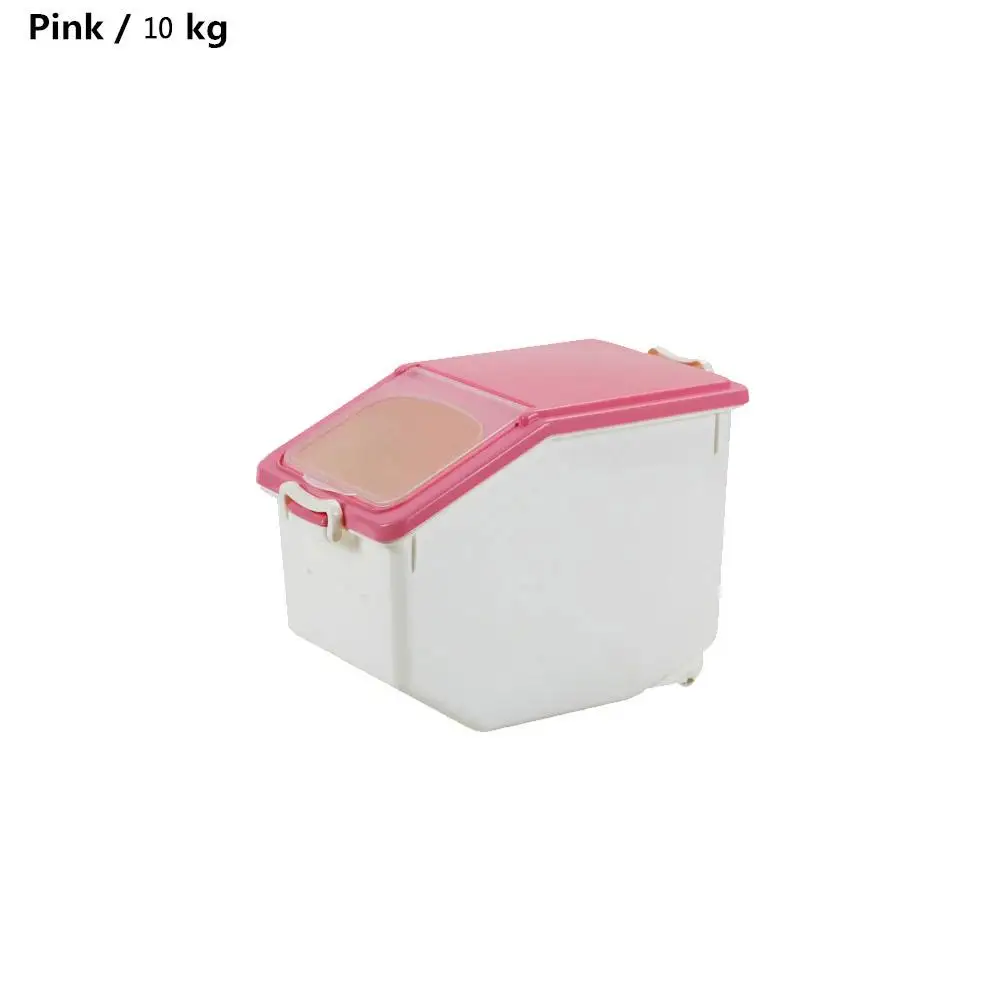 10KGpink Пластиковый герметичный ящик для хранения Риса Кухня влагостойкая многофункциональная емкость для риса зерновые для хранения сухих продуктов коробка Кухня Бытовая - Цвет: 10KGpink