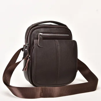 

New Men's Handbag Shoulder Crossbody Bag Cow Leather Fashion Business Small Square Bag Trendy Men Genuine Leather Briefcase