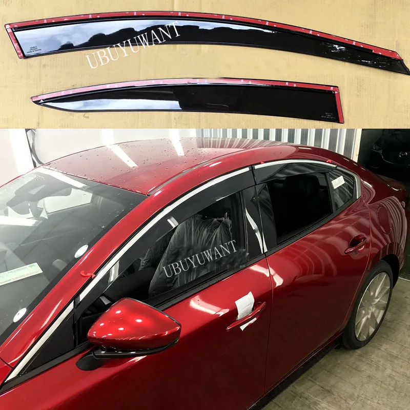 

UBUYUWANT For 2020 Mazda 3 Mazda3 Axela Hatchback / 4Door Sedan Exterior Visor Vent Shades Window Sun Rain Guard Deflector