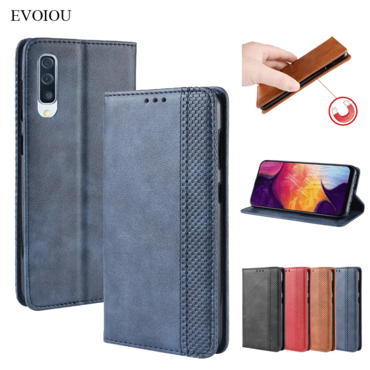 

Case for Samsung A50S Xcover 4s Retro Wallet Card Slot Stand Soft Cover for Samsung A50 Xcover G398F Magnetic Flip Leather case