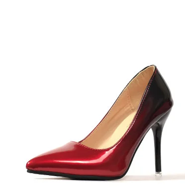 Женская обувь на высоком каблуке; zapatos mujer tacon femeninos; свадебные вечерние туфли-лодочки с острым носком на шпильке; Цвет зеленый, красный, кофейный; размера плюс 45, 44, 3