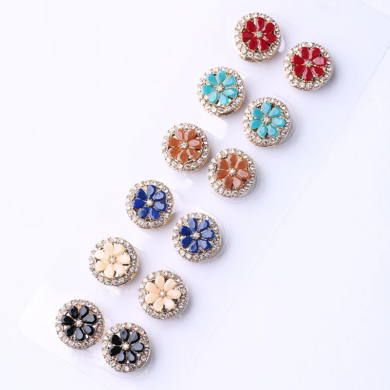 Женская Магнитная брошь с круглым цветком 1 шт. изысканные шарфы стразы магнитная
