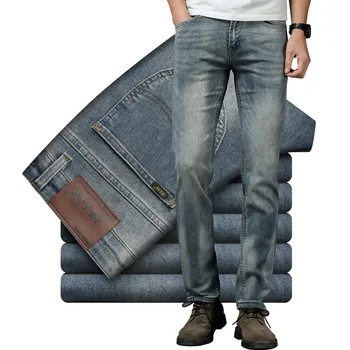 

2019 Summer Slim Fit Men's Straight Through Business Jeans