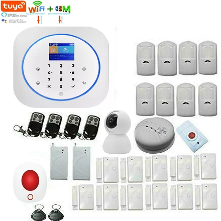G12W016 Yobang Sec Home Security Alarm System Tuya APP Control Video IP Camera WiFi GSM Wireless Home Anti-theft Protection Alarm KIT - Цвет: G12W016