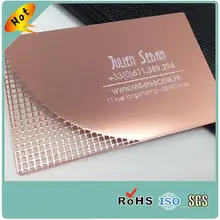 100 шт/лот) Персональный креативный матовый розовое золото Выгравированный индивидуальный металлический логотип визитная карточка