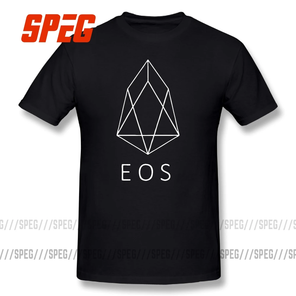 EOS монета криптовалюты логотип с коротким рукавом Мужская большая Размеры