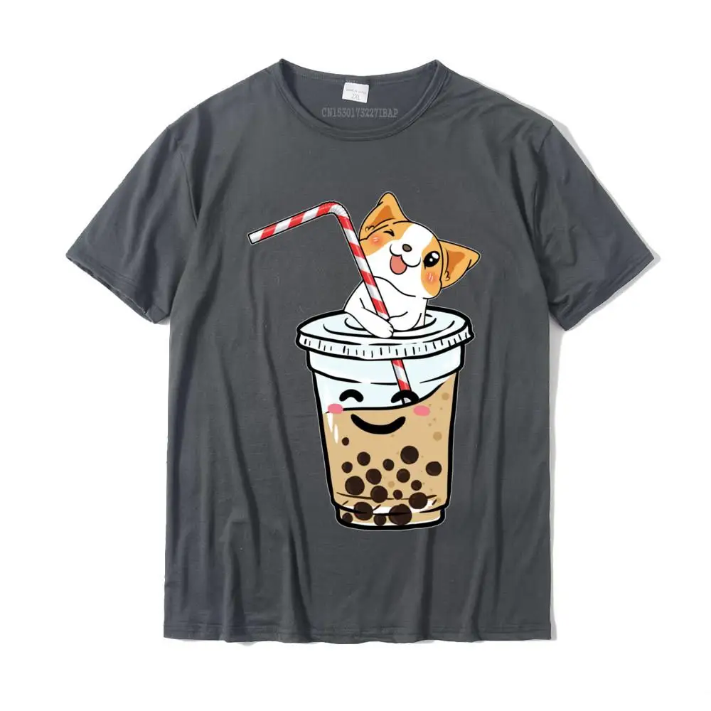 Normal Summer 100% Cotton Round Neck Tees Short Sleeve Casual T Shirts Discount Street T Shirts Wholesale Kawaii Corgi Loves Bubble Tea Funny Boba's Welsh Dog Gift Pullover Hoodie__MZ16773 carbon