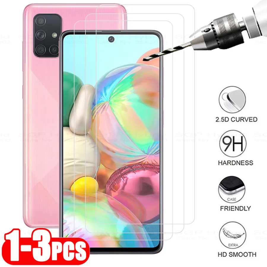 

1-3pcs For Samsung A71 Glass Tempered Glass For Samsung Galaxy A71 2019 A 71 2020 a715F Screen Protector Protective Film