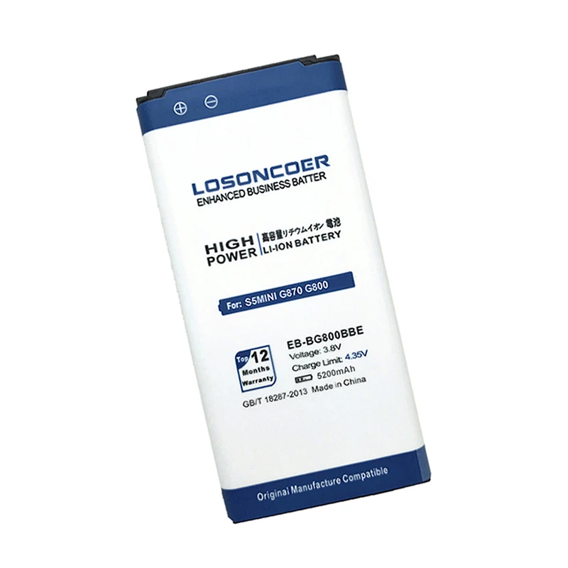 LOSONCOER 5200 мА/ч, EB-BG800BBE для samsung Galaxy SV мини S5 мини Батарея S5mini G870 SM-G800F SM-G800H EB-BG800CBE Батарея
