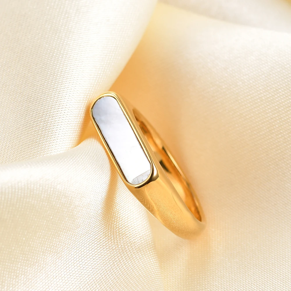 2021 New Ins Style Matching Drop Glaze Gold Statement Rings For Women Christmas Gift Stainless Steel Gothic Jewelry Accessories