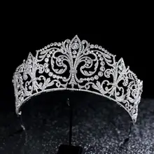 AAA Циркон циркония диадема и короны Серебряные вечерние платья диадема головной убор женские вечерние ювелирные изделия для волос аксессуары
