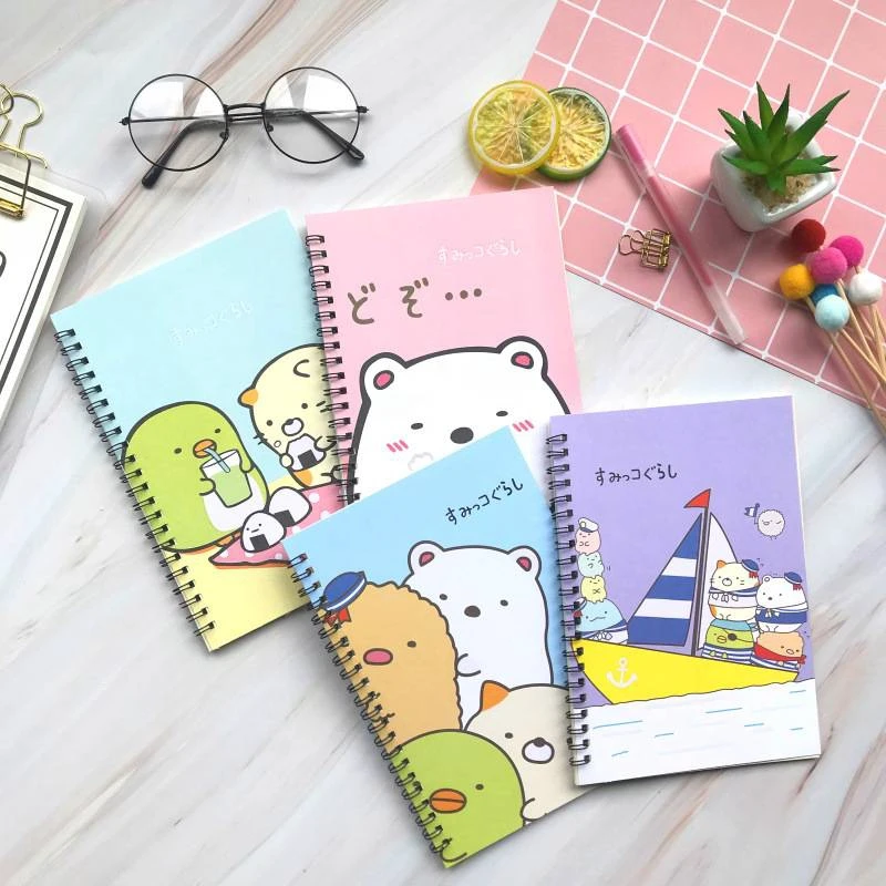 Venta caliente San-x-Cuaderno de animales SUMIKKO GURASHI, Bloc de notas Kawaii de dibujos animados, cubierta dura, organizador de tiempo, regalo de papelería para niños y amigos nWpVwDWD8