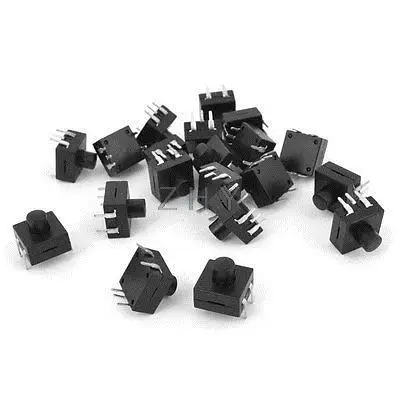 

20 Pcs Black AC125V 10A DIP Through Hole Mount 5 Pin Momentary Tact Switch
