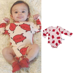 Autumn Girls Rompers Newborn Infants Cotton Bodysuits Kids Children Cute Cartoon Jumpsuits