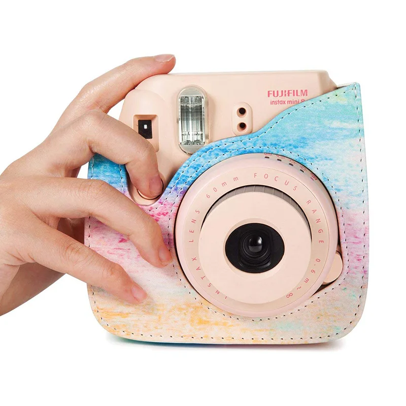 Чехол для Камеры моментальной печати Fujifilm Instax Mini, чехол из искусственной кожи с плечевым ремнем для камеры Instax Mini 9/8+/8 Polariod s