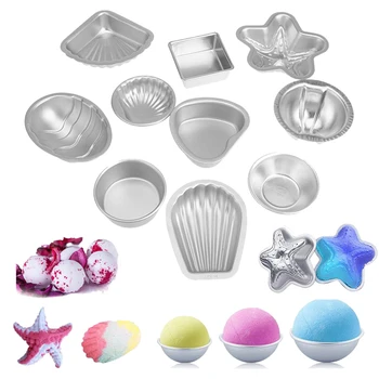 

2Pcs/set Aluminium Alloy 3D Bath Bomb Molds DIY Tool Salt Ball Homemade Crafting Mould Semicircle Sphere Accessories Shell Bath
