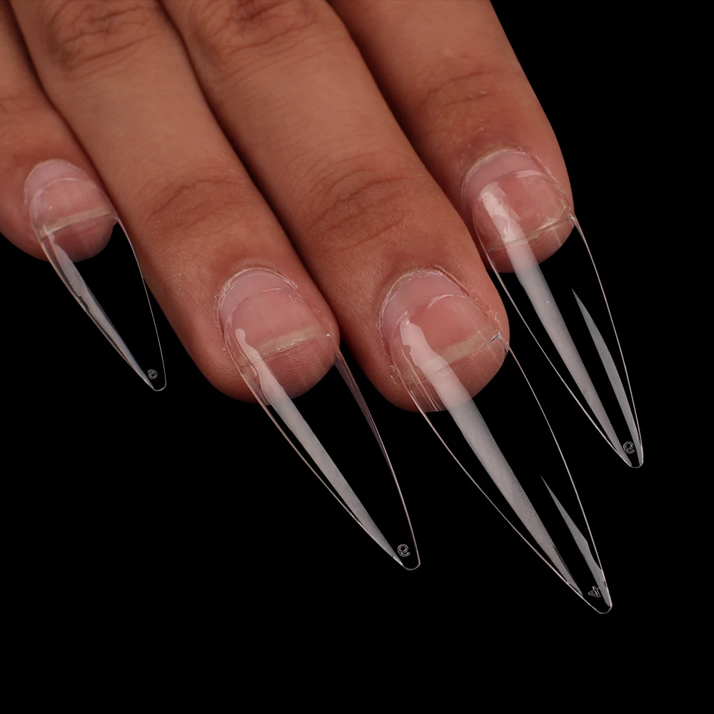 Long Stiletto Sharp 100 500pcs Fake Nails Tips 10 Sizes Half Cover Acrylic False Nail Art Suitable For Professional Salon Tools False Nails Aliexpress