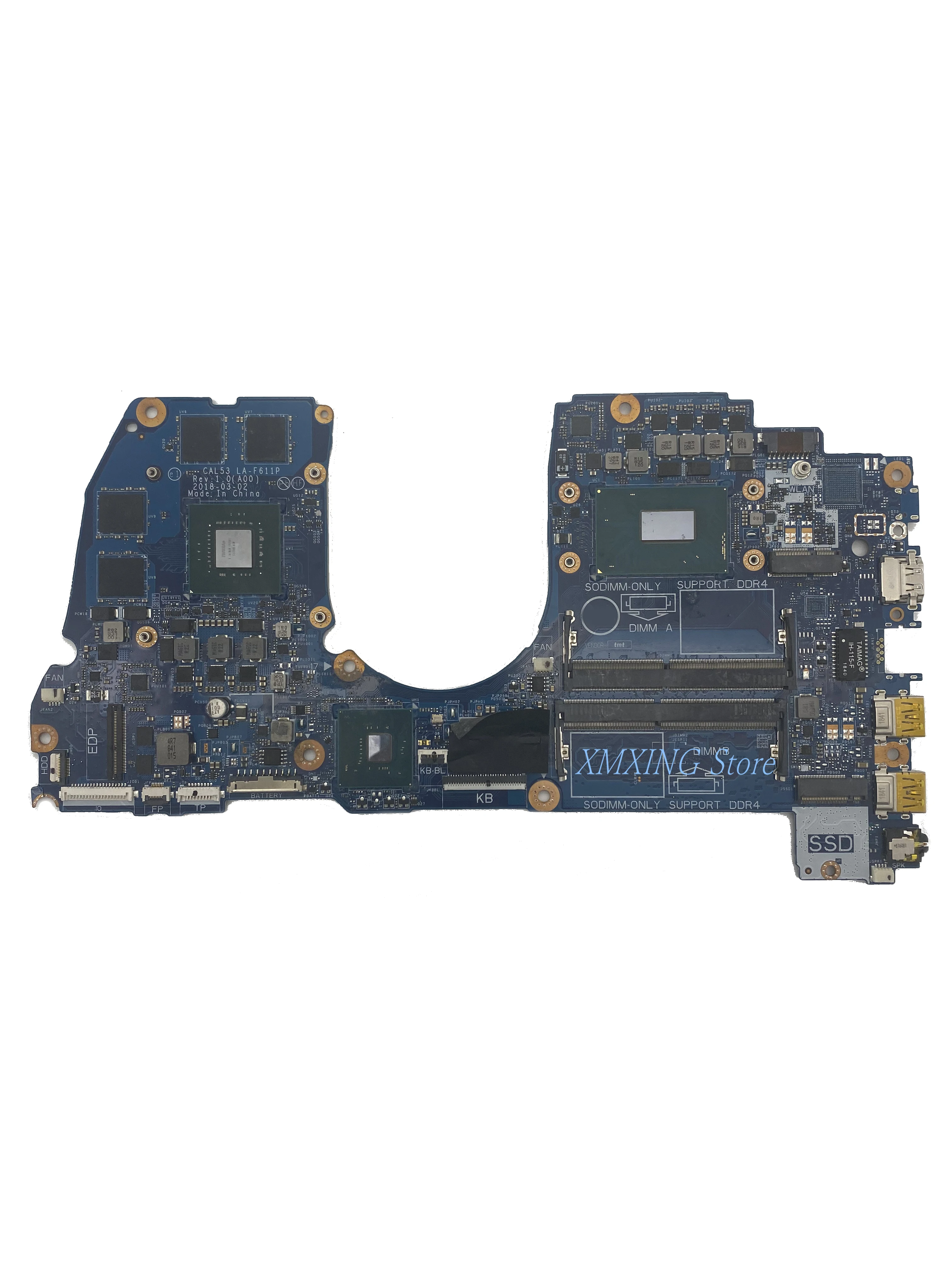 FULCOL для DELL INSPIRON G3 15-3579 3579 Материнская плата ноутбука Процессор I7-8750H LA-F611P CN-0M5H57 0M5H57