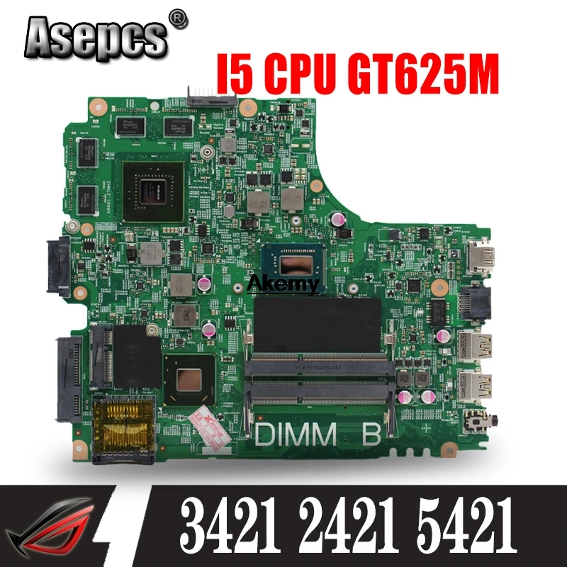 

12204-1 Laptop motherboard for DELL INSPIRON 3421 2421 5421 Test original mainboard I5 CPU GT625M Graphics card 8 memory