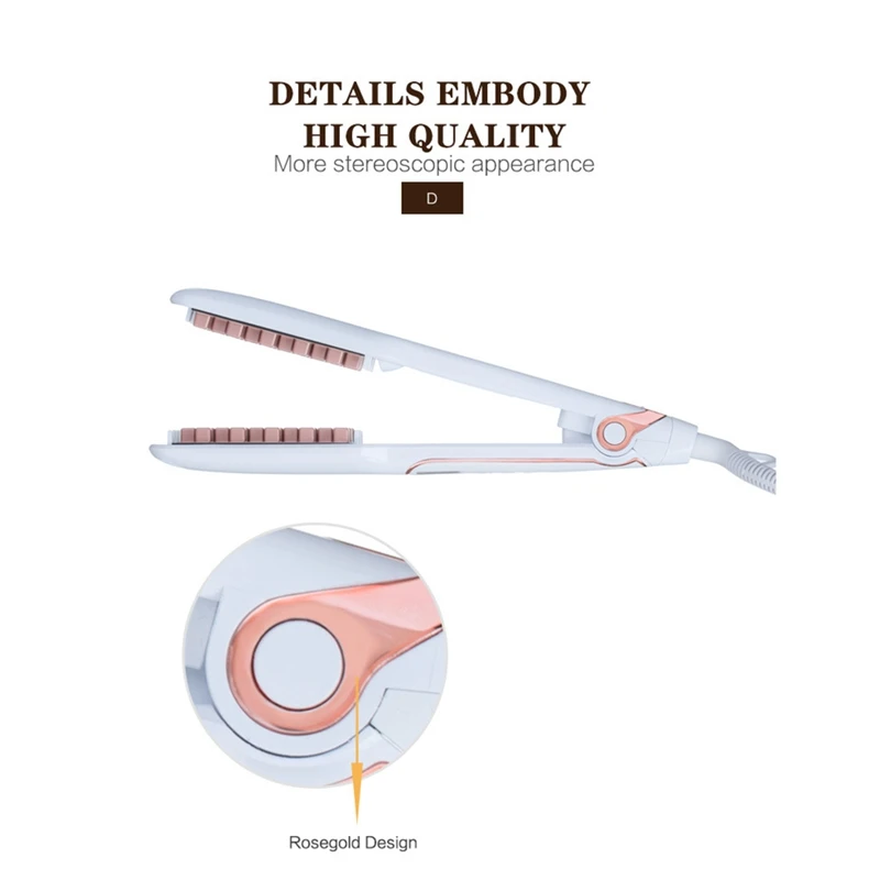 Многофункциональный утюг для укладки длинных и коротких волос, выпрямитель для волос, керамический турмалиновый утюжок для объемных волос, вилка США, белое золото