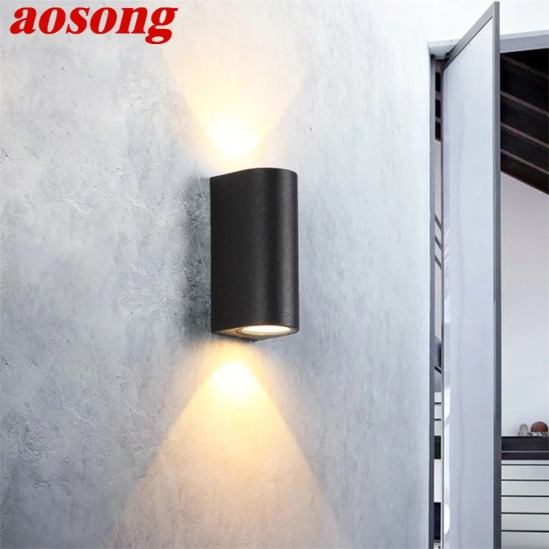 Aosong luminária led decorativa à prova d'água para parede, para