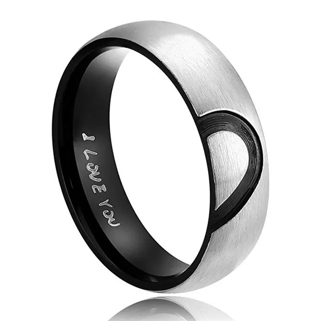 Bagues de couple en acier inoxydable pour hommes et femmes, coeur amoureux, or rose, noir, document, promesse de mariage, bijoux de fiançailles, livraison directe