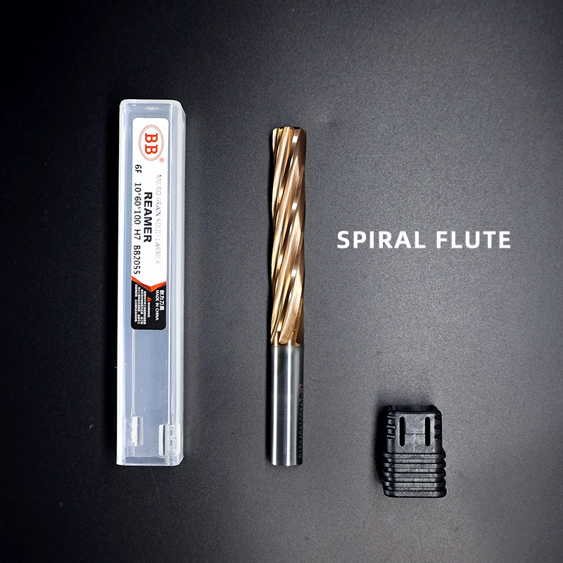 Carbide Reamer BB 1mm-20mm Coated Spiral Straight Flute H7 Chucking Metal Cutter 4 6 Flute CNC Tool