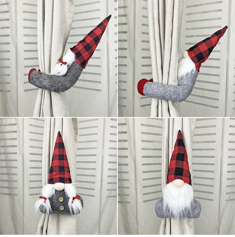 Santa Claus Elk Windows Christmas Curtain Decor 32 XS0030-00-03