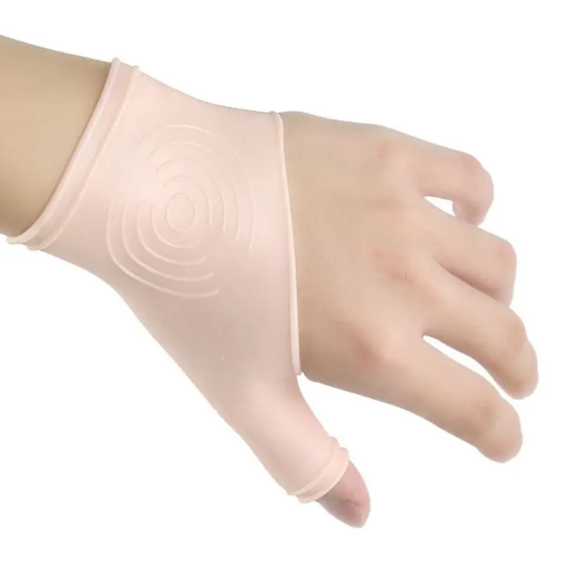 2 шт./пара силиконовые гелевые подтяжки для поддержки запястья компрессионные перчатки без пальцев стабилизатор большого пальца для облегчения боли при артрите Tendonitis