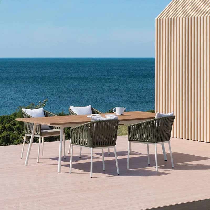 Outdoor Seating Chairs Rope Chair Garden Furniture Set With Table For Balcony Patio Minimalist Кресло Chaise Jardin Ext&eacute;rieur