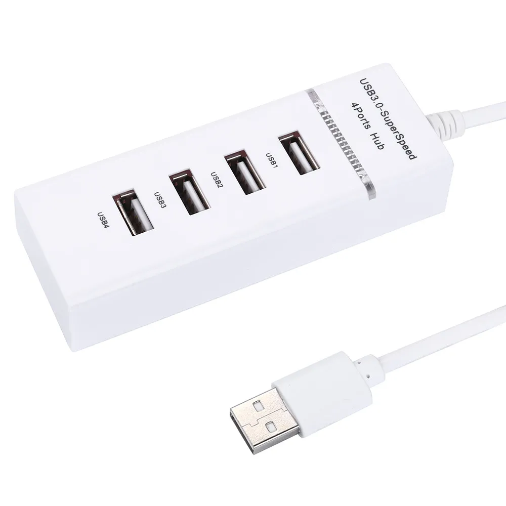 4-портовый USB 2,0 мульти-концентратор разделитель для настольного компьютера адаптеры для ноутбуков с ультра-высокая скорость передачи данных удлинитель для головок#10 - Цвет: Белый