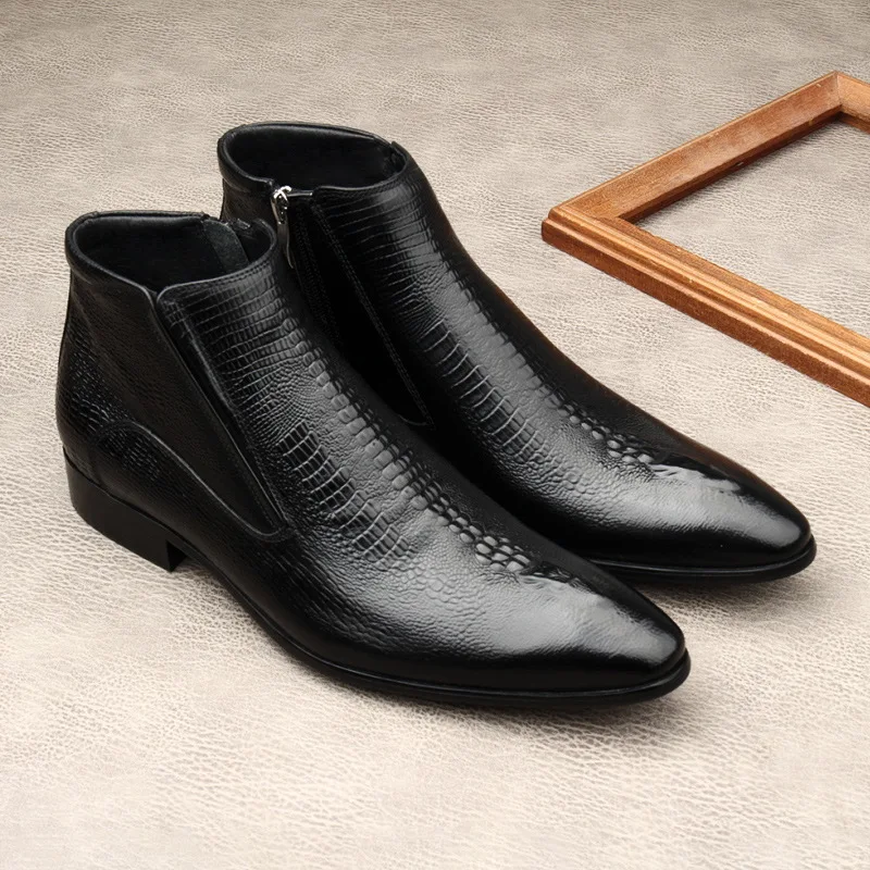 Handmade Brand Men Ankle Boots Luxury Genuine Leather Fashion Designer ...