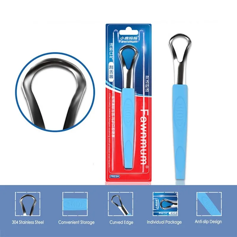 Reusable Tongue Scraper 1PC Useful Tongue Scraper Stainless Steel Oral Tongue Cleaner Medical Mouth Brush Fresh Breath Maker