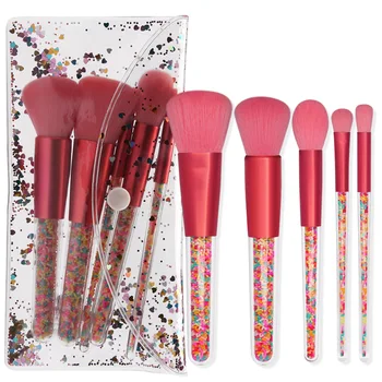 

5 Pcs Makeup Brushes Set with Bag Candy Handle Makeup Brushes Powder Foundation Eyebrow Face Makeup Brush Cosmetic Tool