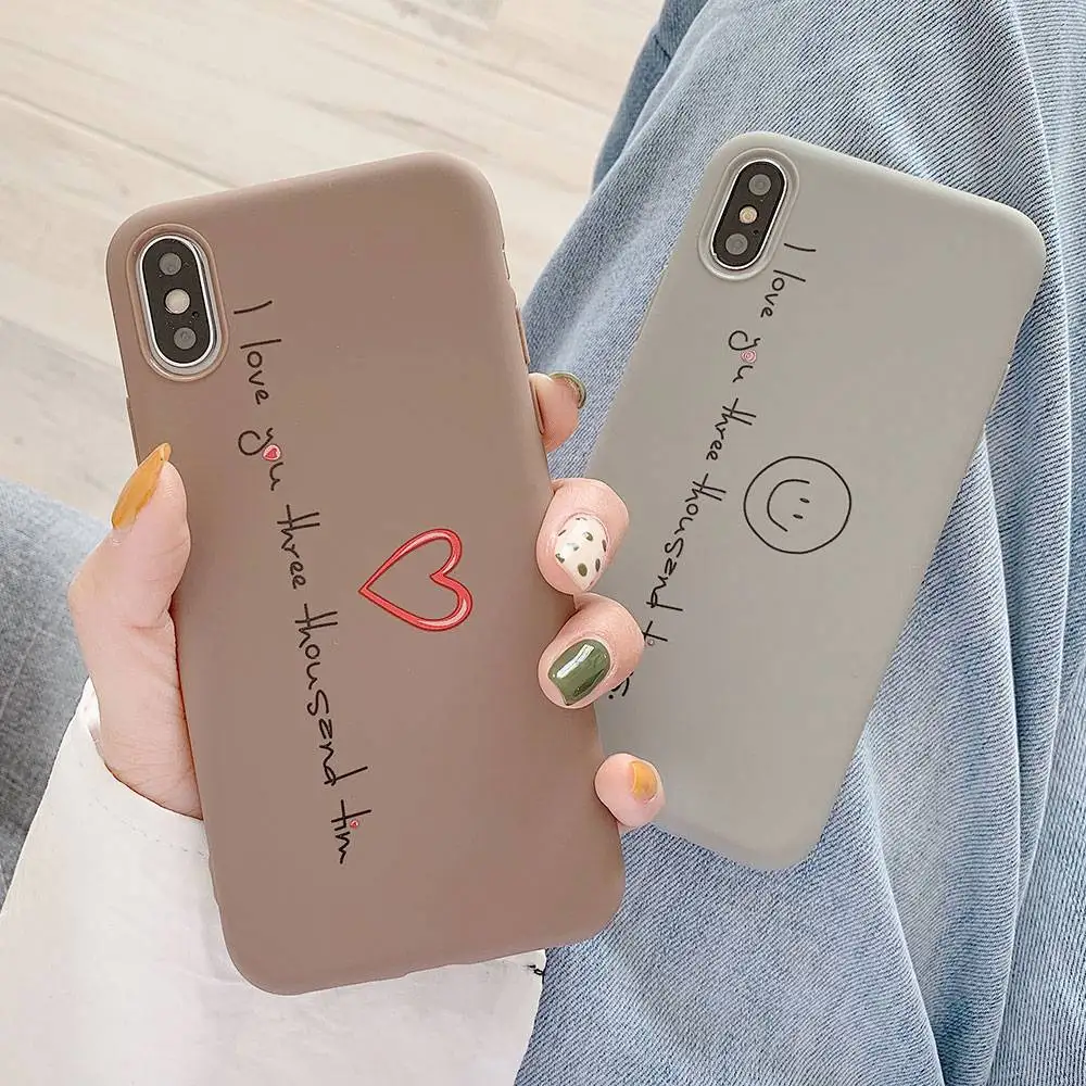 KISSCASE чехол для телефона с надписью iPhone 6 6s 7 8 Plus X XS MAX XR Simle Love Heart силиконовая мягкая
