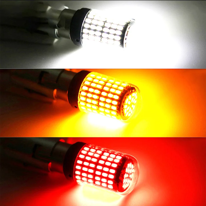 GZKAFOLEE 2800  7507 LED ,   P21W, PY21W,  Ĺ  õ , ڹ ο 3014 Ĩ, 144SMD, 18W, 1 