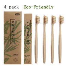4 шт. натуральная бамбуковая ручка зубная щетка отбеливающая мягкая щетина бамбуковая зубная щетка Экологичная уход за полостью рта