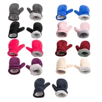 Toddler Infant Winter Mittens Lined with Fleece Easy-on Baby Boy Girls Warm Thick Children Windproof Gloves Outdoor Hand Warmers 2