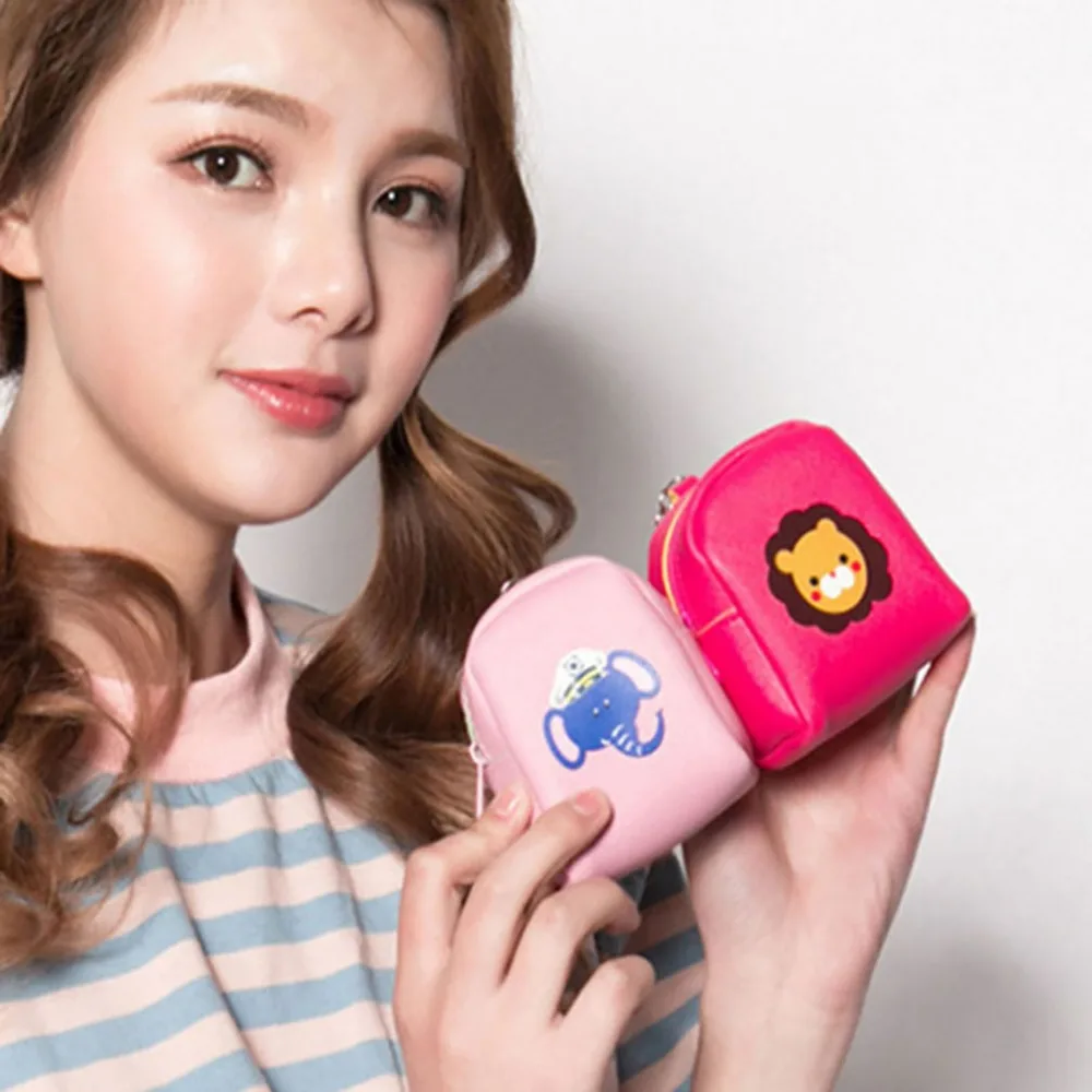 Новая стильная мини-сумка Kawaii Cat Bear на молнии из искусственной кожи, портативная Сумочка, кабели для наушников, портмоне Monederos Para Mujer Monedas