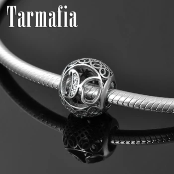 

2019 New 925 Sterling Silver Retro Style Letter Alphabet K Beads for Women fit European Charm Bracelet Original Silver Jewelry