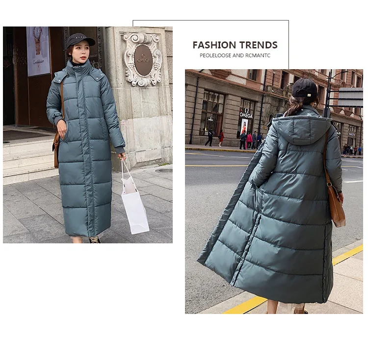 Europe And America Style X-long over-the-Knee Cotton-padded Clothes WOMEN'S Dress 19 Winter Korean-style Mid-length Dongdaemun B