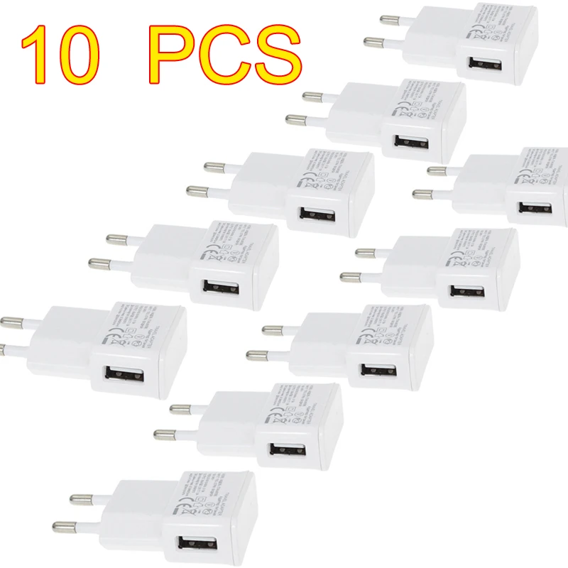 10 шт./лот 5V 2A ЕС плагин для настенного Зарядное устройство USB Зарядное устройство адаптер для Samsung Galaxy S5 S4 S6 note 2, 3, ремешок для iphone 7 6 5 4