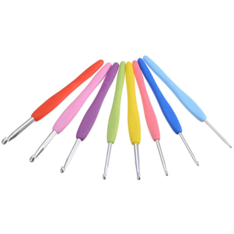 8 спиц для вязания крючком 2,5-6 мм, крючки с резиновой ручкой, набор аксессуаров для вязания
