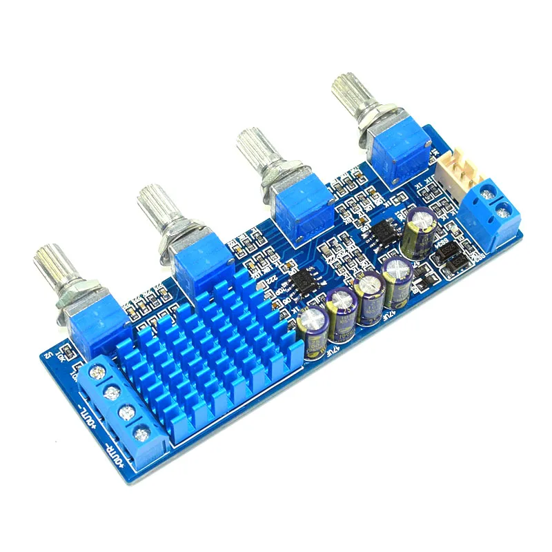 KYYSLB 30 Вт+ 30 Вт DC12V~ 16 В двухканальный усилитель высокой мощности TPA3116 плата двойной op amp NE5532 с усилитель тональности - Цвет: Синий