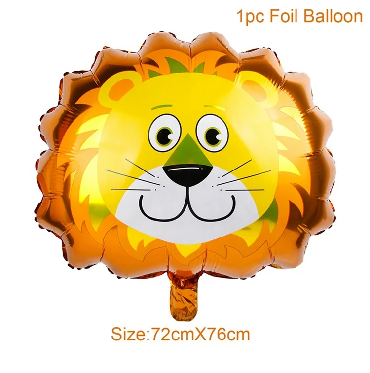 Патио сафари животные баннер джунгли вечерние украшения для вечеринки в стиле сафари Декор джунгли животные первый день рождения Декор Дикие один - Цвет: Lion Balloon