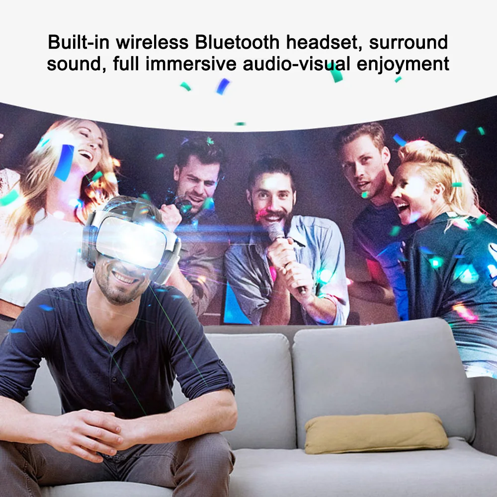 Z6 3D VR очки Очки виртуальной реальности VR гарнитура Google Cardboard Bluetooth очки для iPhone Android смартфон