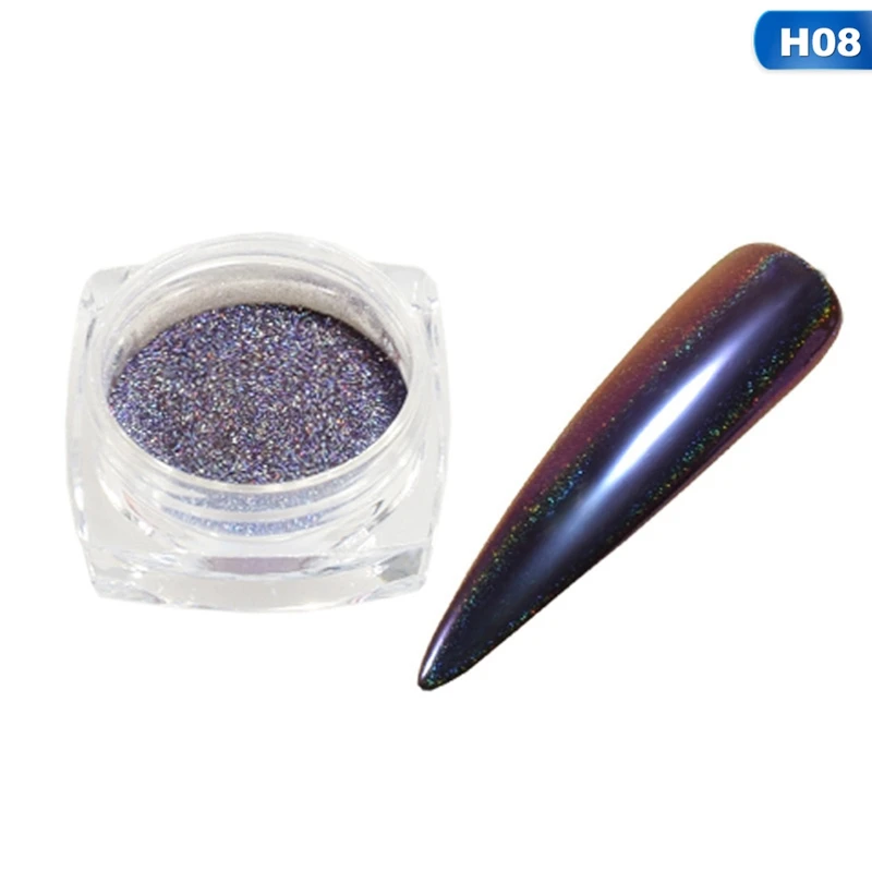 0.2g Peacock Holographic Chameleon Nail Glitter Powder Mirror Holo Laser Chrome Pigment Manicure Nail Art Decorations - Цвет: 08