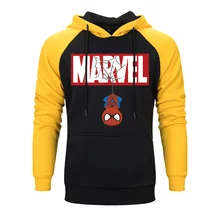 Модные «Человек-паук», толстовки с Marvel Для мужчин высокое качество одежда с принтом буквы Для мужчин s реглан, толстовка с капюшоном и длинным рукавом, sudaderas para hombre