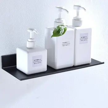 

30/40/50/60cm Space Aluminum Wall Mounted Bathroom Storage Rack Black Bathroom Rectangular Frame Mirror Front Frame MJ711