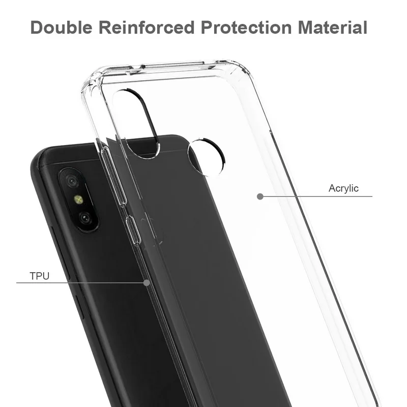 Для Xiaomi mi A2 Lite чехол Кристальный Гибридный Бампер прозрачная твердая акриловая задняя крышка для Xiaomi mi A2lite mi A2 Lite чехол для телефона s Capa